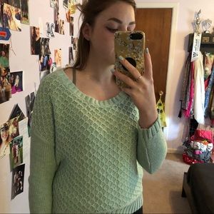 Teal knit sweater